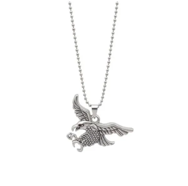 Silver_Toned_Flying_Eagle_Pendant_Necklace_With_Ball_Chain