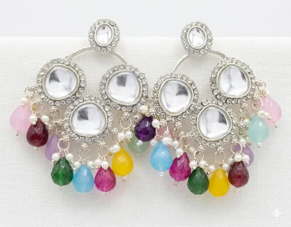 Silver_Oxidized_Multicolor_Beaded_Chandbali_Earrings
