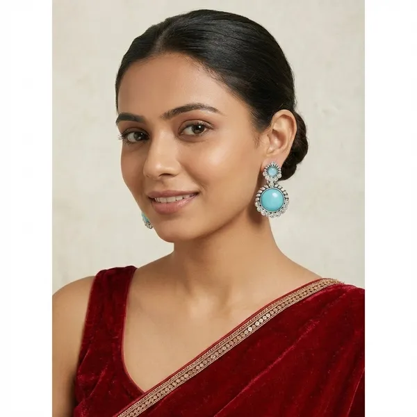 Turquoise_Stone_Statement_Earrings_With_Crystal_Embellishments