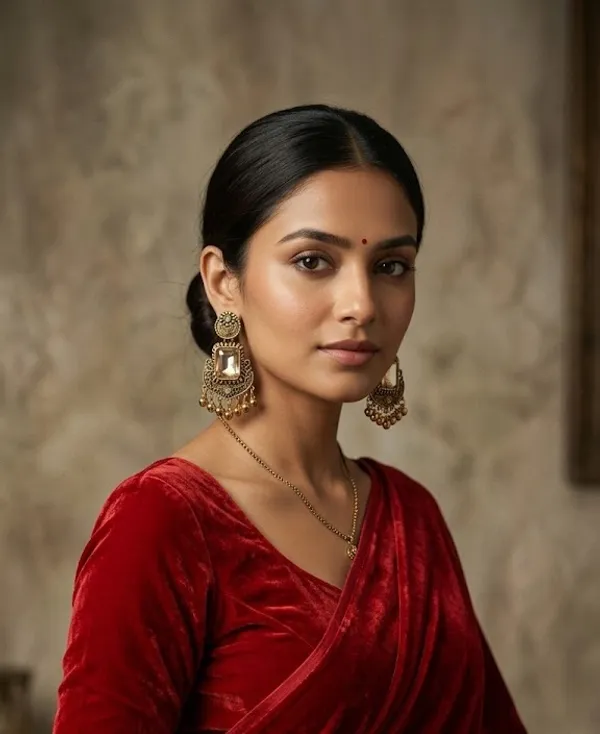 Antique_Gold_Plated_Statement_Earrings_With_Crystal_Stone_And_Golden_Bead_Danglers
