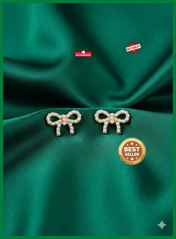 Pearl_Bow_Stud_Earrings_Gold_Tone