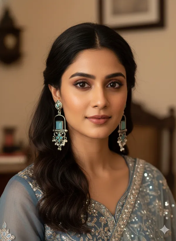 Oxidized_Silver_Turquoise_Stone_Earrings_Ethnic_Chandbali_Danglers