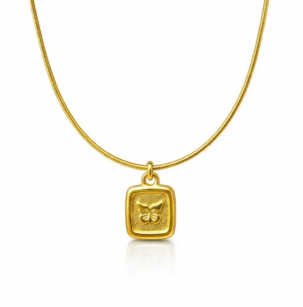 Gold_Plated_Butterfly_Pendant_Necklace_With_Snake_Chain