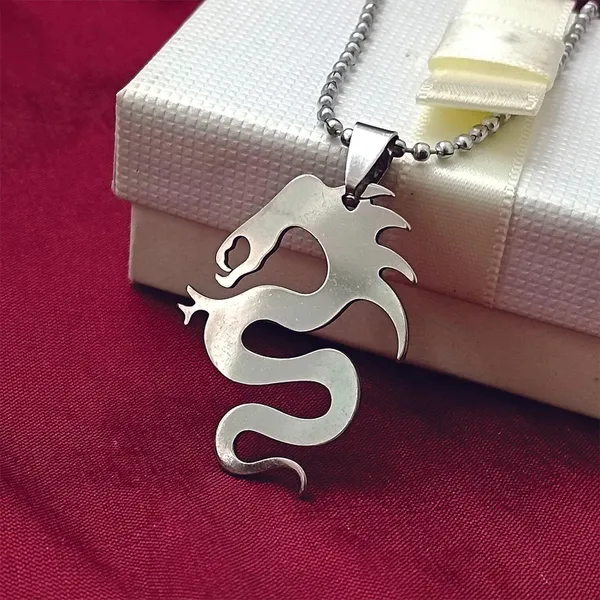 Stainless_Steel_Dragon_Pendant_Necklace_With_Ball_Chain