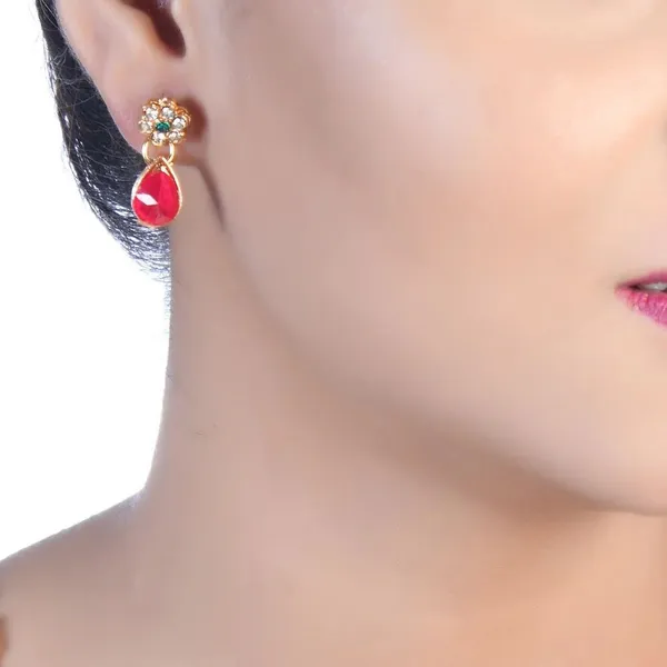 Multicolor_Navratna_Style_Necklace_Set_With_Floral_Pendant_And_Matching_Earrings