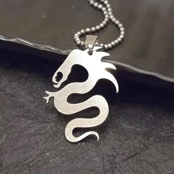 Stainless_Steel_Dragon_Pendant_Necklace_With_Ball_Chain
