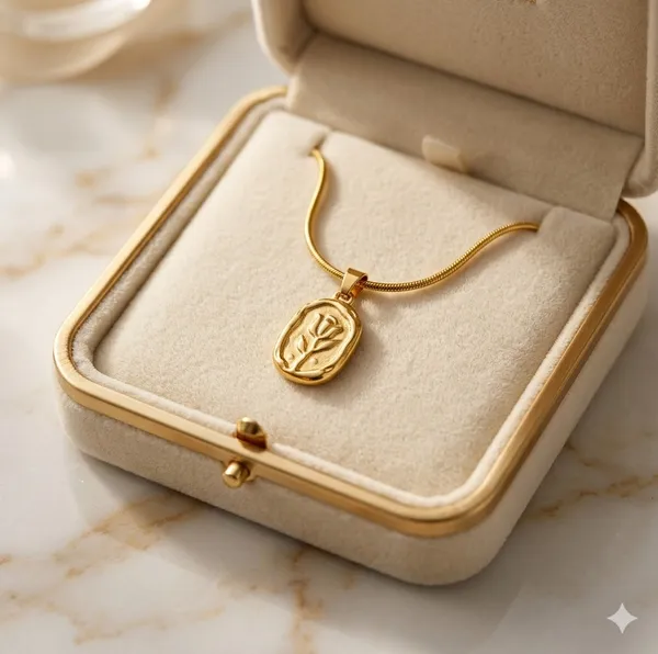 Gold_Toned_Floral_Pendant_Necklace_For_Women