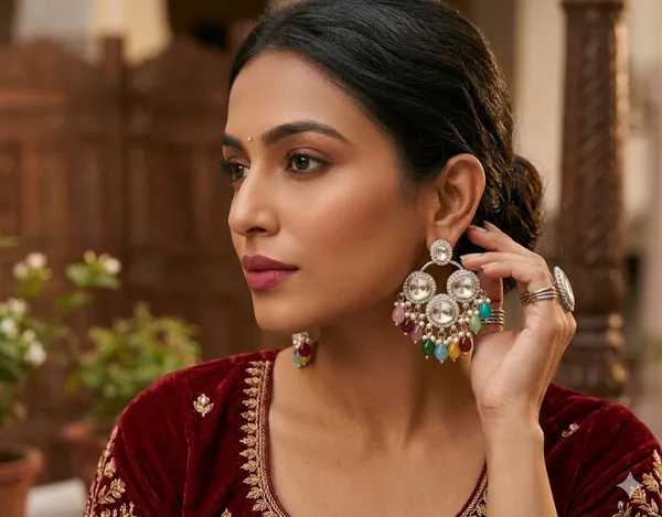 Silver_Oxidized_Multicolor_Beaded_Chandbali_Earrings