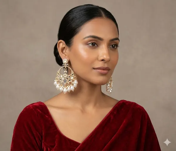 Gold_Plated_Kundan_Pearl_Drop_Chandbali_Earrings