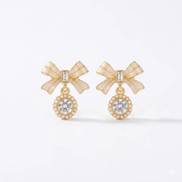 Gold_Toned_Bow_Drop_Earrings_With_Crystal_Accents