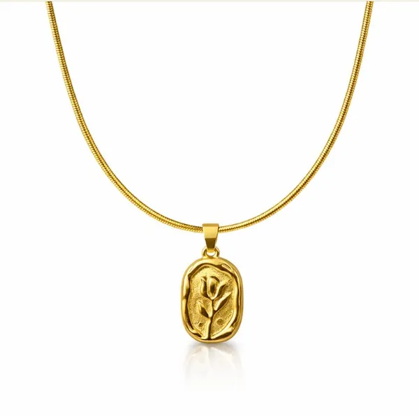 Gold_Toned_Floral_Pendant_Necklace_For_Women