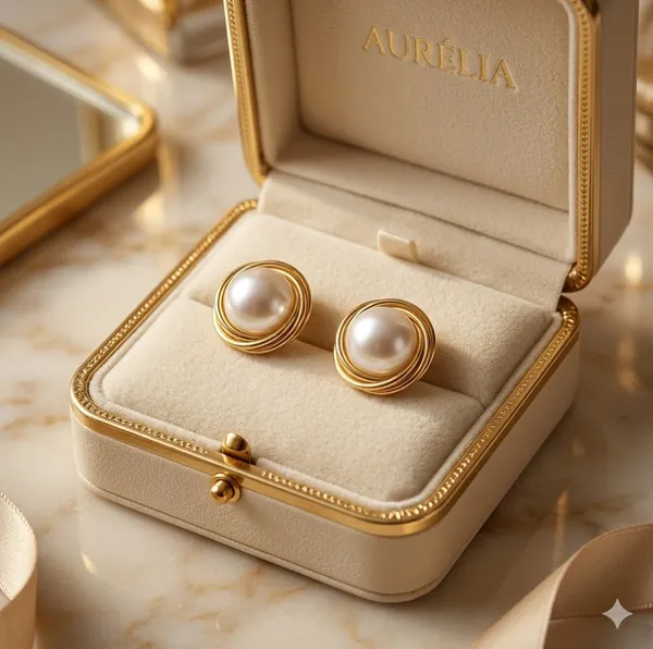 Golden_Spiral_Pearl_Stud_Earrings