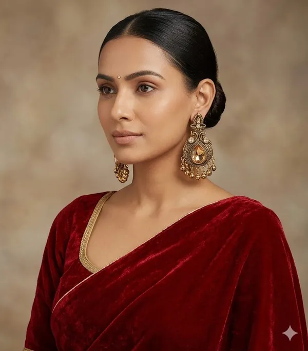 Yatiskar_Ethnic_Indian_Antique_Gold_Jhumka_Earrings_|_Champagne_Crystal_Chandelier_Earrings_with_Dangling_Ghungroos_for_Women_and_Girls