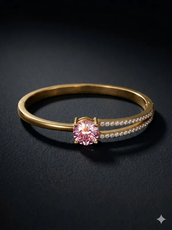 Yatiskar_Gold-Plated_Crystal_Pink_AD_Studded_Bracelet_for_Women_|_Premium_Zircon_Stone_Open_Cuff_Bangle_|_Elegant_Party_Wear_&_Daily_Wear_Jewelry_for_Girls_&_Women
