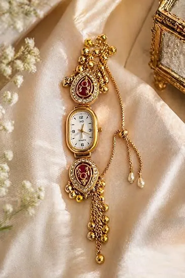 Yatiskar_Kashmiri_Ethnic_Bracelet_Watch_for_Girls_and_Women_|_Traditional_Kundan_&_Meenakari_Work_with_Pearl_Tassels_|_Designer_Jewelry_Wristwatch_for_Weddings,_Festivals_&_Gifting