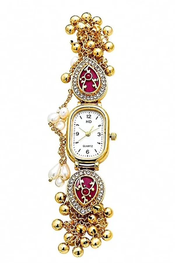 Yatiskar_Kashmiri_Ethnic_Bracelet_Watch_for_Girls_and_Women_|_Traditional_Kundan_&_Meenakari_Work_with_Pearl_Tassels_|_Designer_Jewelry_Wristwatch_for_Weddings,_Festivals_&_Gifting