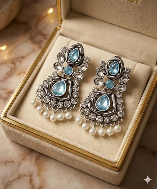 Yatiskar_Oxidised_Silver_Sky_Blue_Stone_Drop_Earrings_with_White_Pearl_Hangings_for_Women