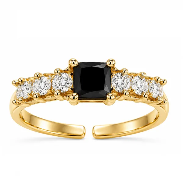 Yatiskar™_Adjustable_Black_Stone_&_Zircon_Gold-Plated_Ring_for_Women_and_Girls