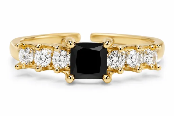 Yatiskar™_Adjustable_Black_Stone_&_Zircon_Gold-Plated_Ring_for_Women_and_Girls