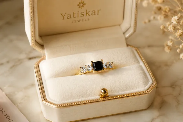 Yatiskar™_Adjustable_Black_Stone_&_Zircon_Gold-Plated_Ring_for_Women_and_Girls