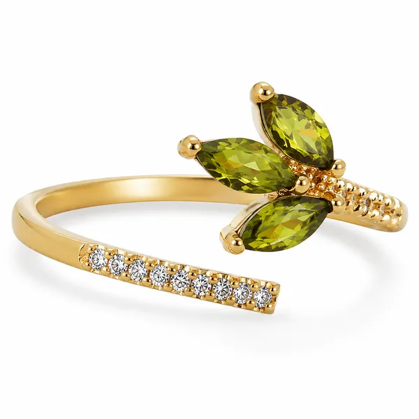 Yatiskar™_Emerald_Aura_Adjustable_Bow_Ring_–_18K_Gold_Plated_with_Pear-Cut_Zirconia