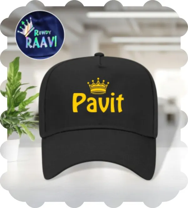 Black_Cotton_And_Polyester_Cap_For_Casual_Wear,_Outdoor_Events
