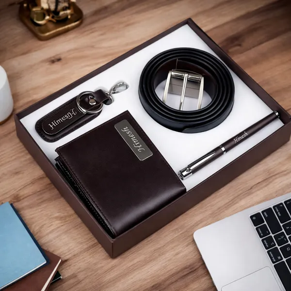 Brown_Metal_And_Leather_Gift_Sate_For_Corporate_Gifting,_Anniversaries_Set_Of_4