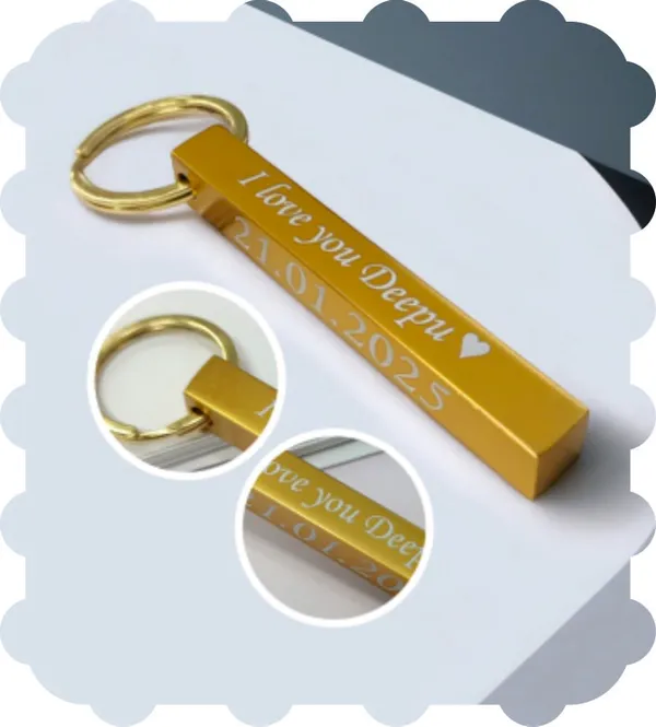 Gold_Metal_Keychain_For_Housewarming,_Couples,_Car_Keys
