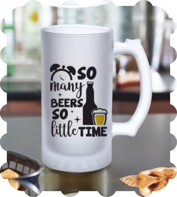 White_And_Black_Frosted_Glass_Mug_For_Parties,_Father'S_Day