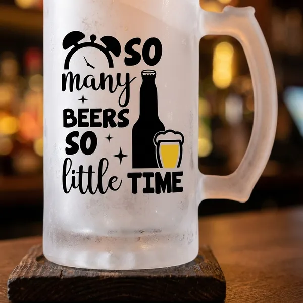 White_And_Black_Frosted_Glass_Mug_For_Parties,_Father'S_Day