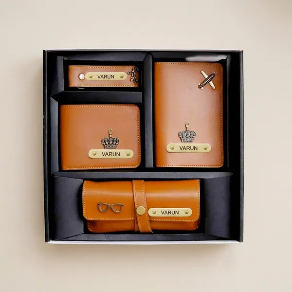 Brown_Acrylic_And_Plastic_Wallet_And_Keychain_Set_-_Set_Of_4