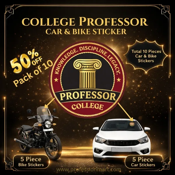 College_Professor_Car_And_Bike_Sticker_Pack_-_Premium_Quality_Professional_Pride_Emblem_(10_Pieces)