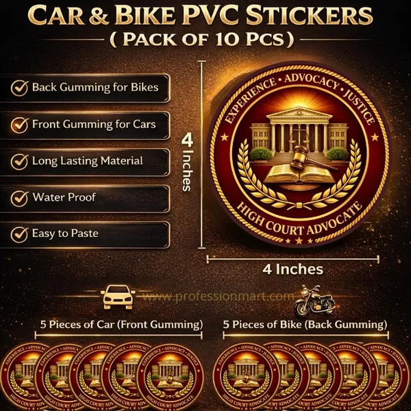 High_Court_Advocate_Professional_Car_And_Bike_Sticker_Pack_-_10_Pieces_(5_Car_+_5_Bike_Stickers)