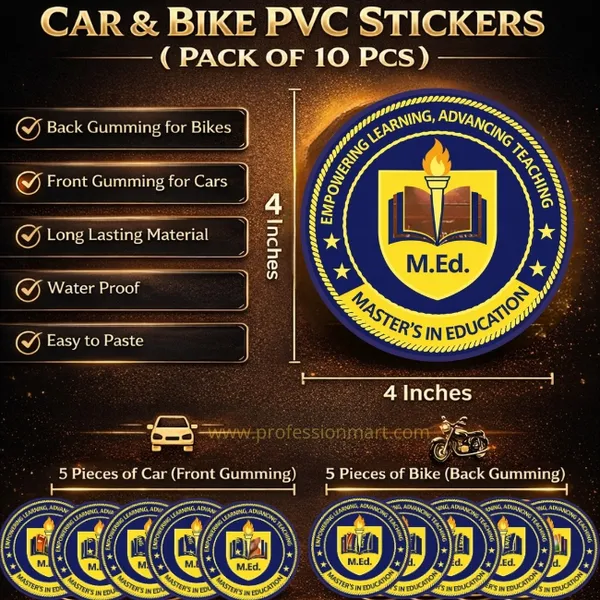 Master's_in_Education_(M.Ed.)_Car_And_Bike_PVC_Stickers_-_Pack_of_10