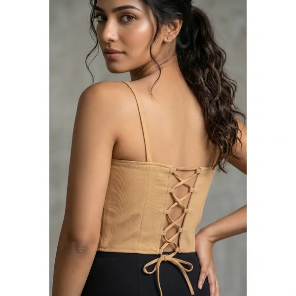 Push_Up_Bustier_Tank_Vest_Top_With_Back_Lace_Up_Brown