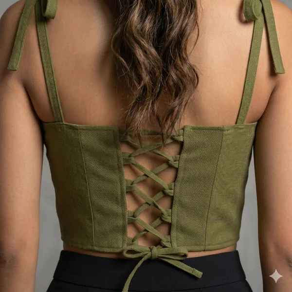 Push_Up_Bustier_Tank_Vest_Top_With_Back_Lace_Up_Olive