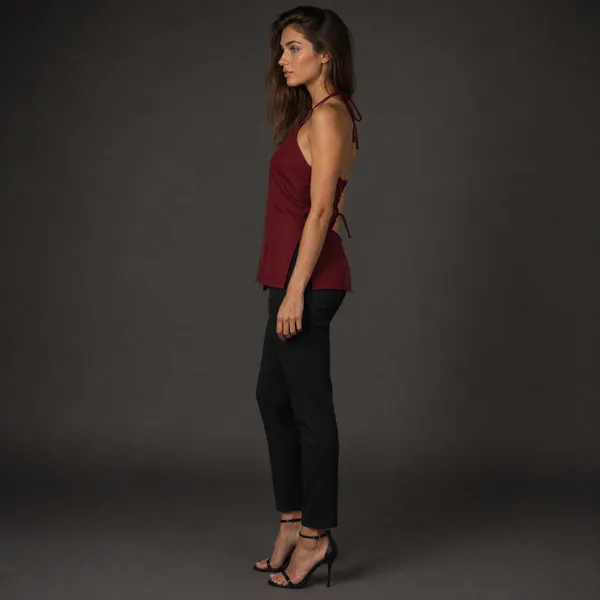 Halter_Neck_Straps_Backless_Short_Kurti_Maroon