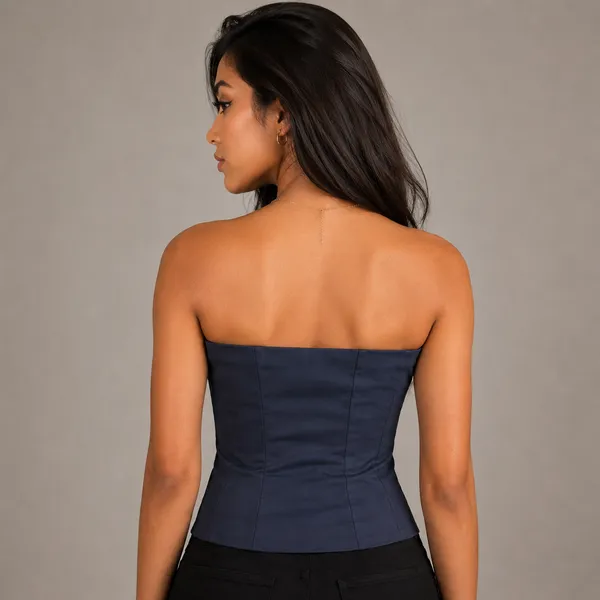 Corset_Top_Strapless_Button_Front_Navy_Blue
