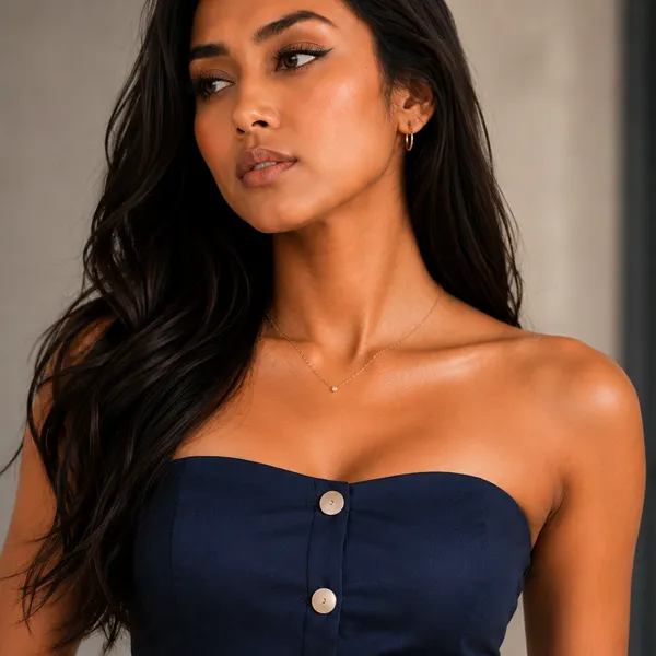 Corset_Top_Strapless_Button_Front_Navy_Blue
