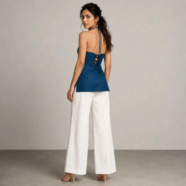 Halter_Neck_Straps_Backless_Short_Kurti_Blue