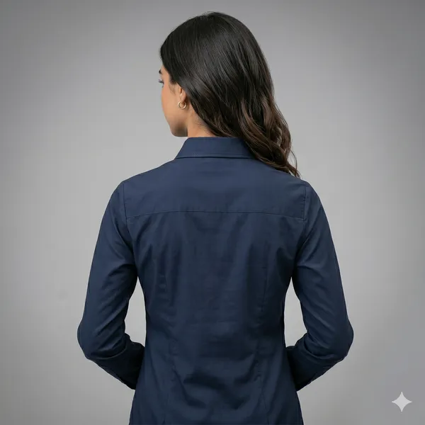 Womens_Full_Sleeve_Button_Down_Shirt_Navy_Blue