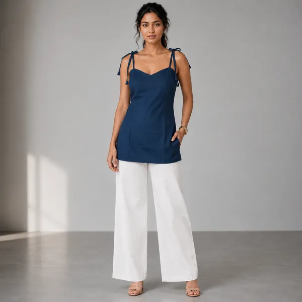 Sweetheart_Neck_Backless_Short_Kurti_Blue