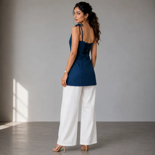 Sweetheart_Neck_Backless_Short_Kurti_Blue