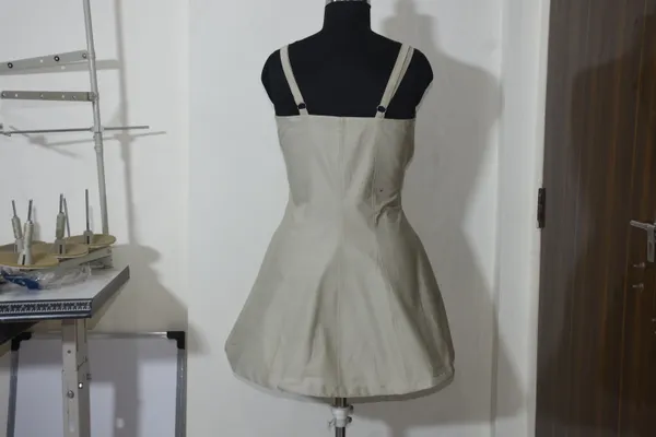 Essence_Button_Front_Mini_Dress_Lace_Up_Details_Beige