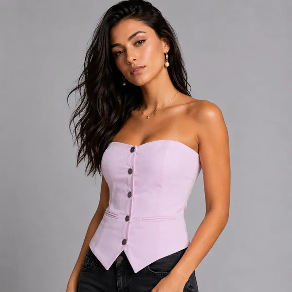 Corset_Top_Strapless_Button_Front_Pink
