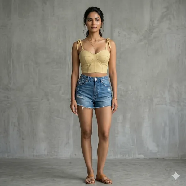 Push_Up_Bustier_Tank_Vest_Top_With_Back_Lace_Up_Yellow