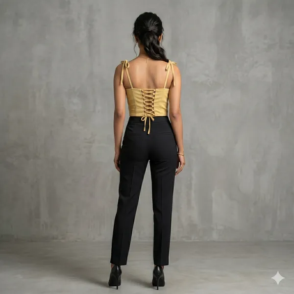 Push_Up_Bustier_Tank_Vest_Top_With_Back_Lace_Up_Yellow