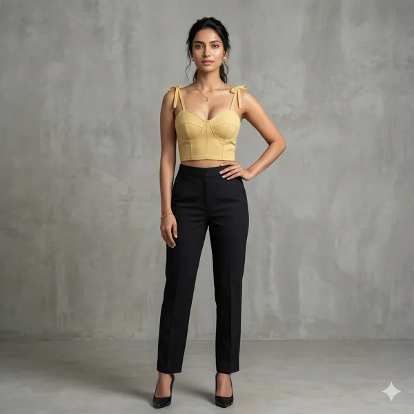 Push_Up_Bustier_Tank_Vest_Top_With_Back_Lace_Up_Yellow