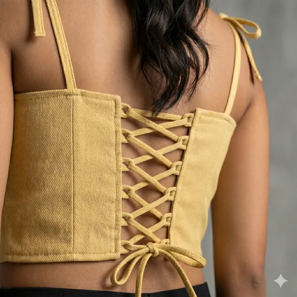 Push_Up_Bustier_Tank_Vest_Top_With_Back_Lace_Up_Yellow