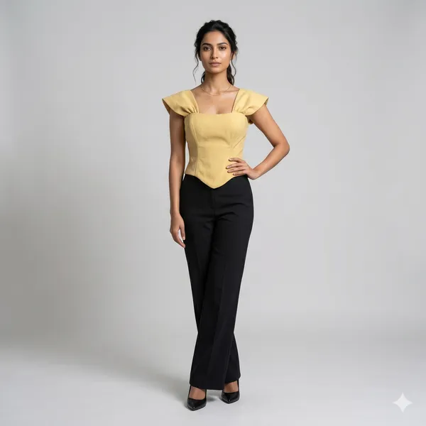 Corset_Top_Off_Shoulder_With_Flared_Sleeves_And_Lace_Up_Back_Yellow
